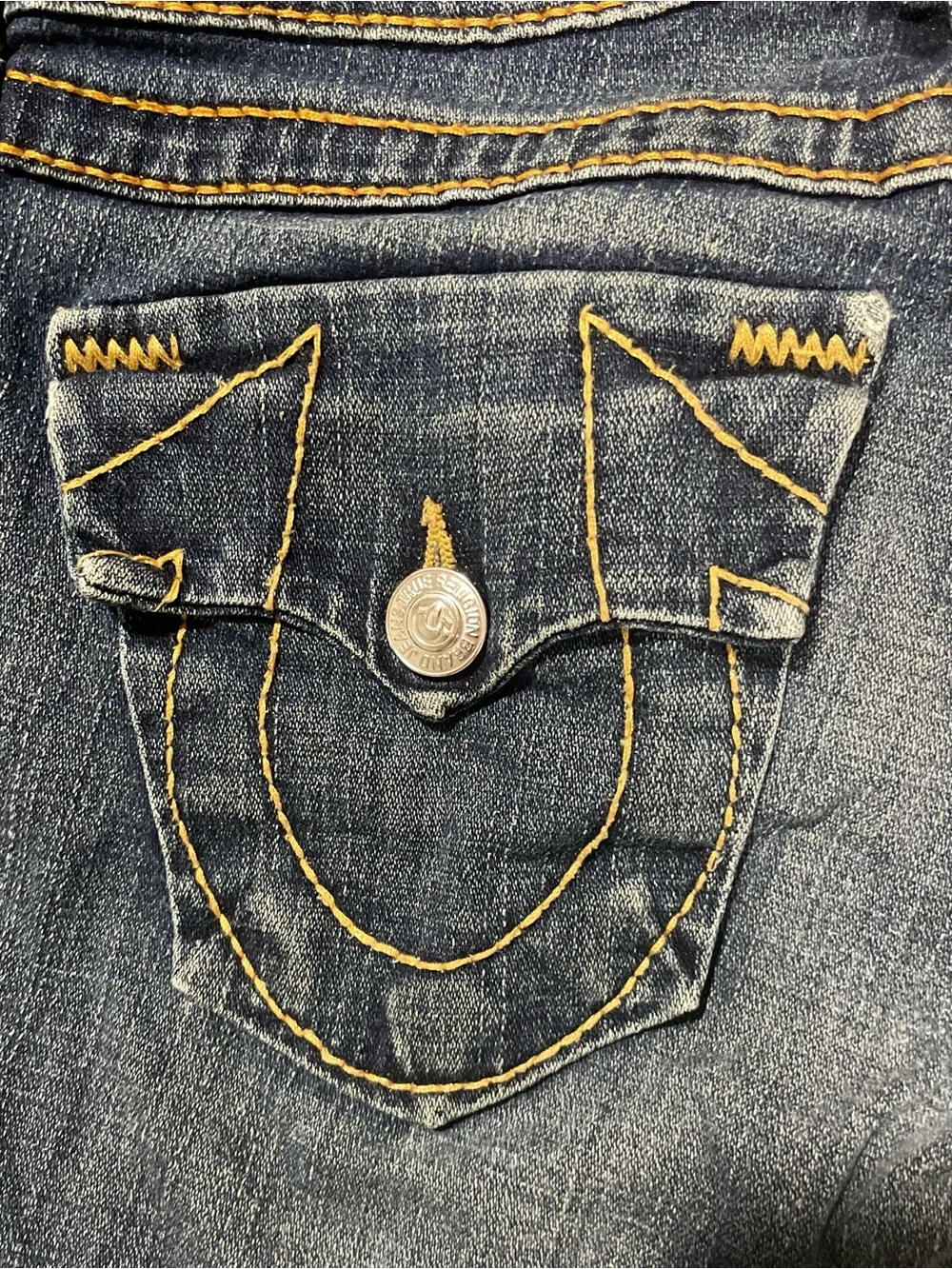 Vintage True Religion Becky Big T Bootcut Jeans Sz 25 Made in USA Y2K Low Rise - Picture 3 of 9
